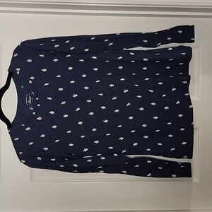 G.H. Bass & Co. Penguin Print Long Sleeve Shirt | Size Medium | Blue